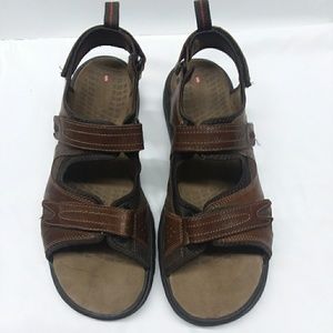 Clarke Unstructured Leather Mens Sandals Brown